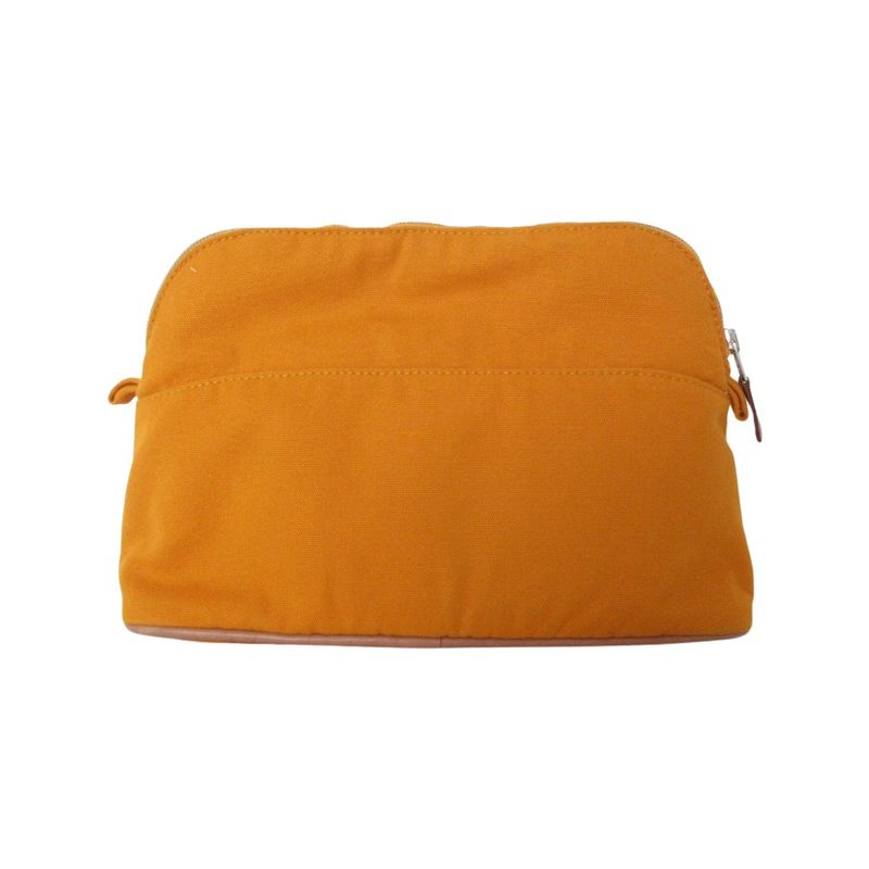 Hermes Bolide Pouch MM Cotton Canvas Cosmetic Yellow