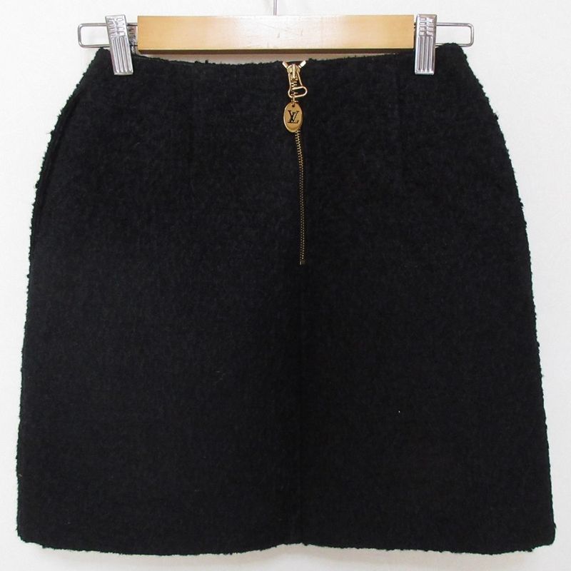 Louis Vuitton Silk Blend Twisted Mini Skirt 34 Black