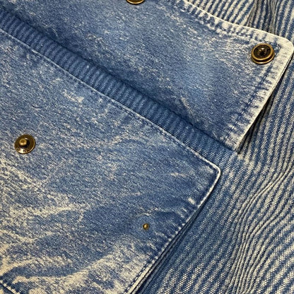 Louis Vuitton Ribbed Denim High Waist Cargo Shorts Da8 36 Blue