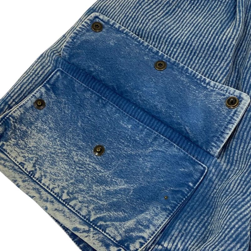 Louis Vuitton Ribbed Denim High Waist Cargo Shorts Da8 36 Blue