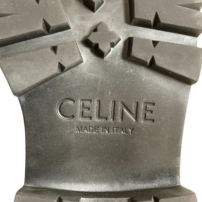 Celine Triomphe T Strap Loafer 37 Silver