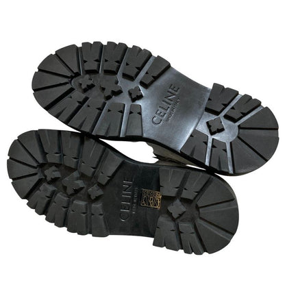 Celine Triomphe T Strap Loafer 37 Silver