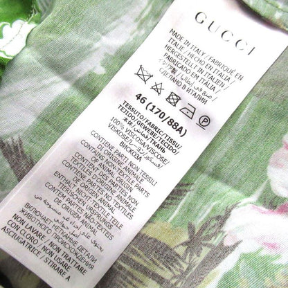 Gucci Hibiscus Pattern Back Print Short Sleeve Open Collar Shirt Aloha 46 170