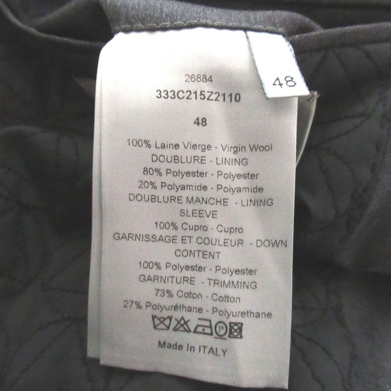 Dior Homme Single Padded Smoking Jacket Tailored 48 Gray