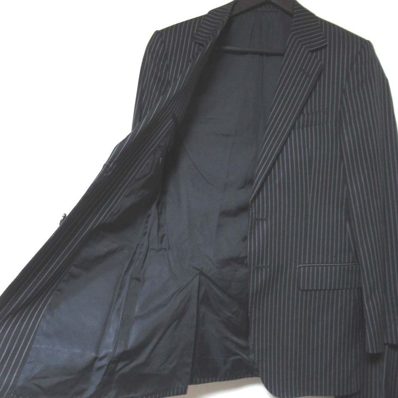Gucci Era Pinstripe Tailored Jacket Trousers Pants Suit Set Black