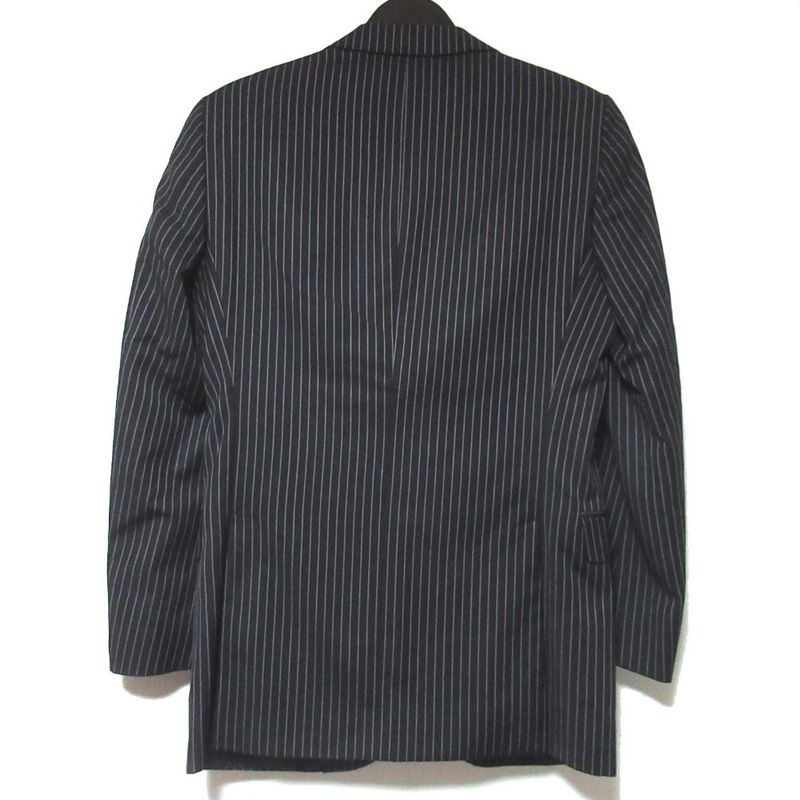 Gucci Era Pinstripe Tailored Jacket Trousers Pants Suit Set Black