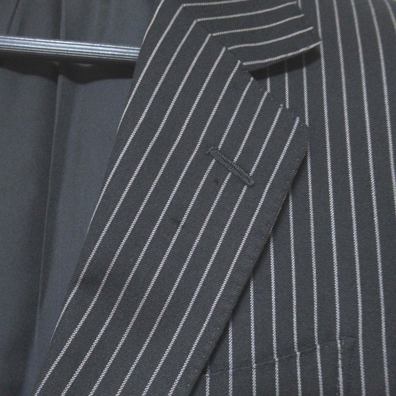 Gucci Era Pinstripe Tailored Jacket Trousers Pants Suit Set Black