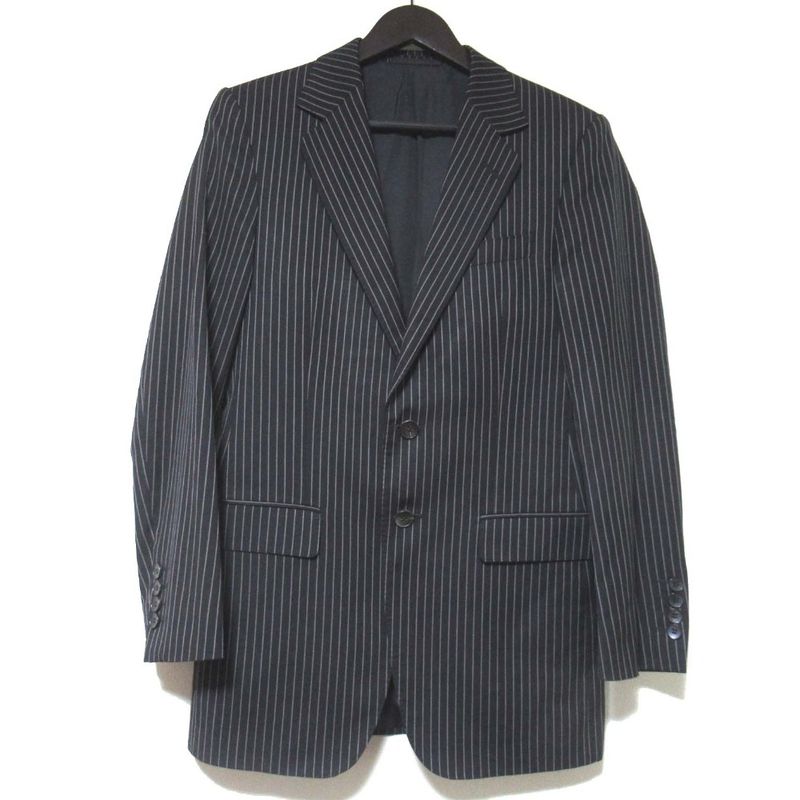 Gucci Era Pinstripe Tailored Jacket Trousers Pants Suit Set Black
