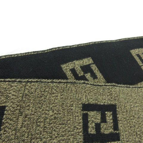 Fendi Scarf Shawl Zucca Pattern Brown Black