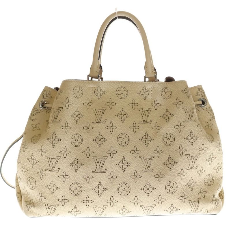Louis Vuitton Monogram Mahina Berato Perforated Leather 2-Way Bag Silver Beige