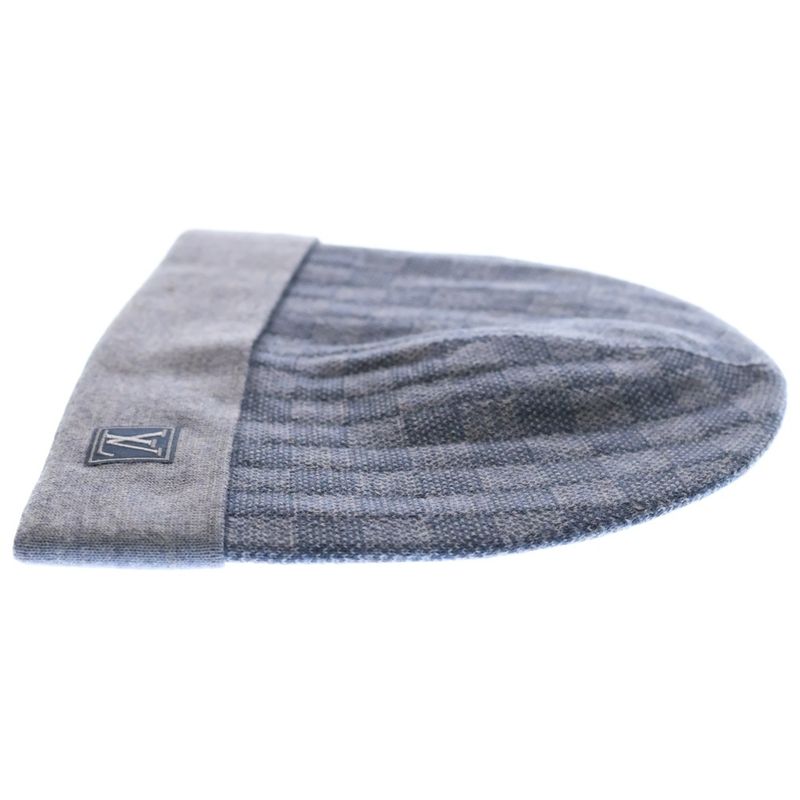 Louis Vuitton Bonnet Petit Knit Hat Beanie Damier Wool Blue