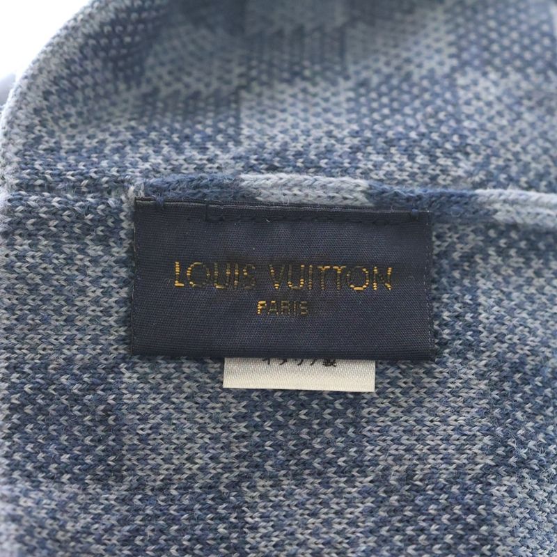 Louis Vuitton Bonnet Petit Knit Hat Beanie Damier Wool Blue