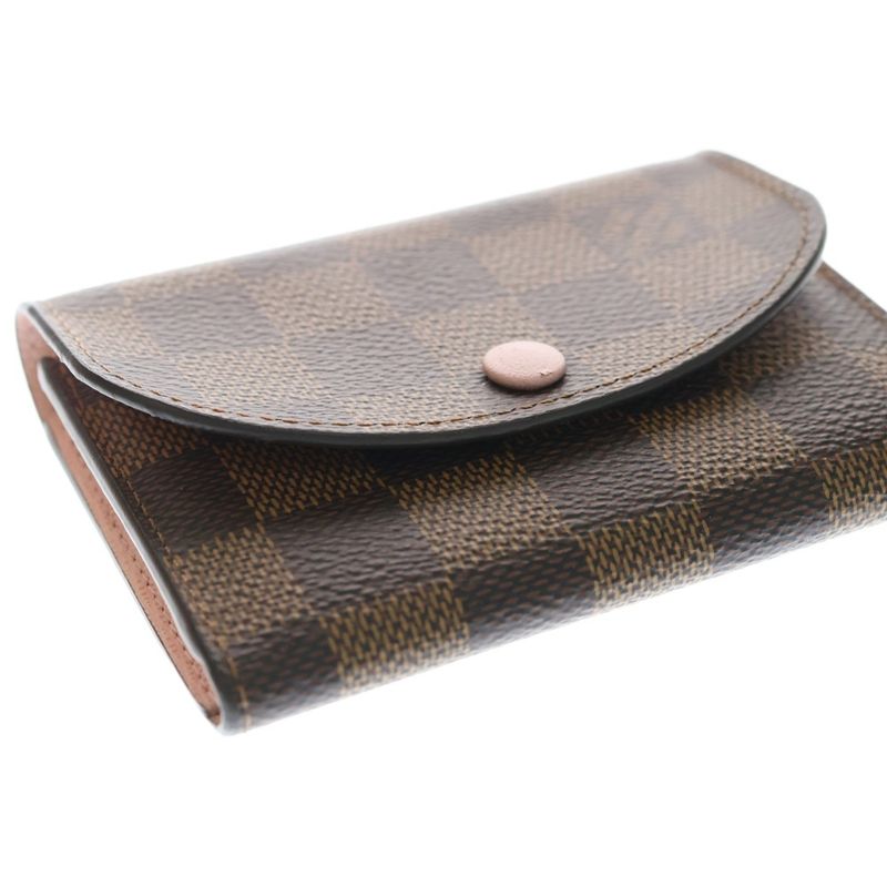 Louis Vuitton Damier Porte-Monnaie Rosalie Rose Valley Compact Wallet Mini Brown
