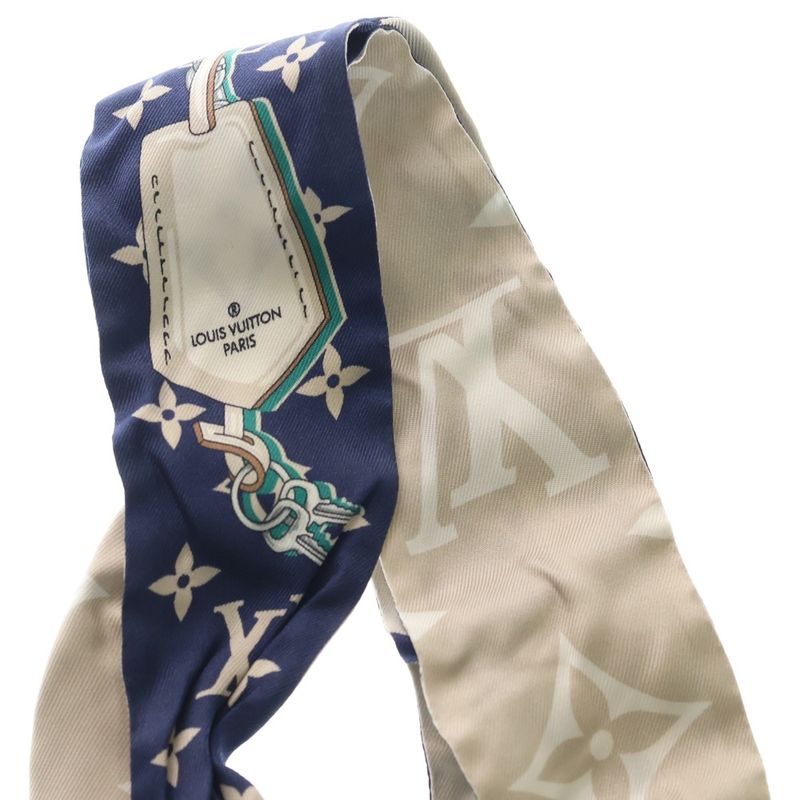 Louis Vuitton Monogram Bandeau BB Scarf Ultimate Blue Marine Silk