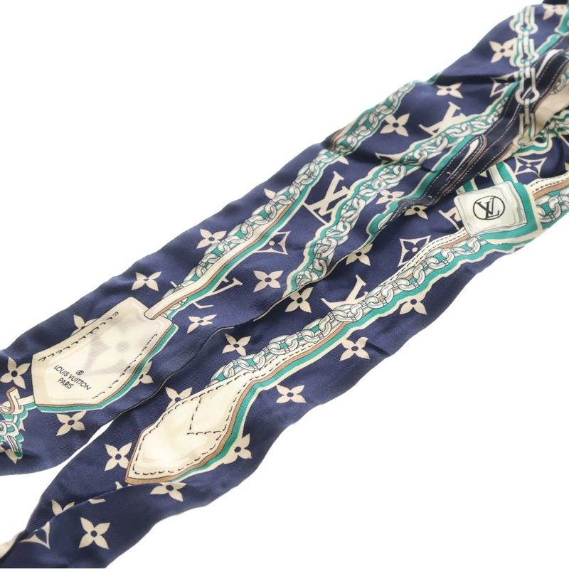 Louis Vuitton Monogram Bandeau BB Scarf Ultimate Blue Marine Silk