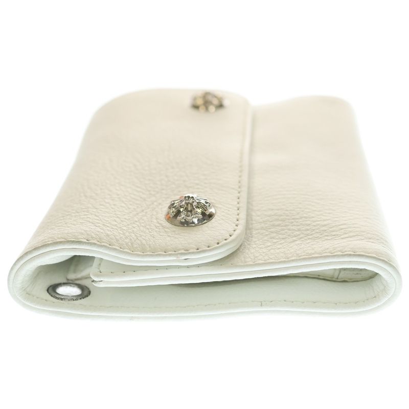 Chrome Hearts Wave Mini Leather Wallet White