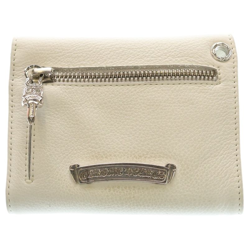 Chrome Hearts Wave Mini Leather Wallet White