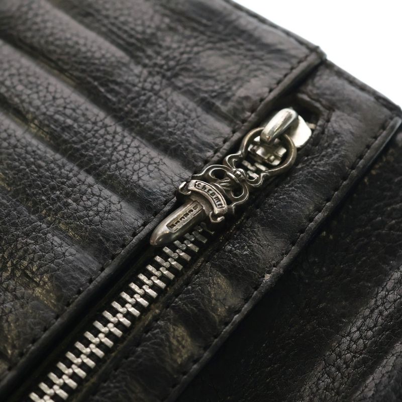 Chrome Hearts Wave Leather Wallet Black