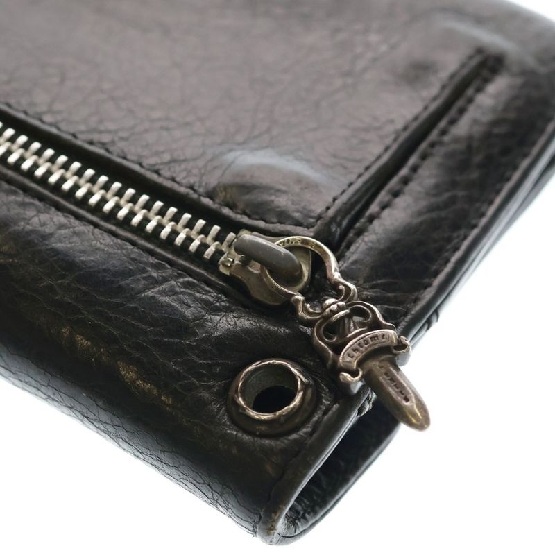 Chrome Hearts Wave Leather Wallet Black