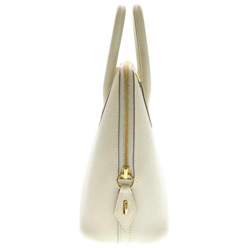 Hermes Bolide 25 Epsom Cles Leather Shoulder Bag White Gold