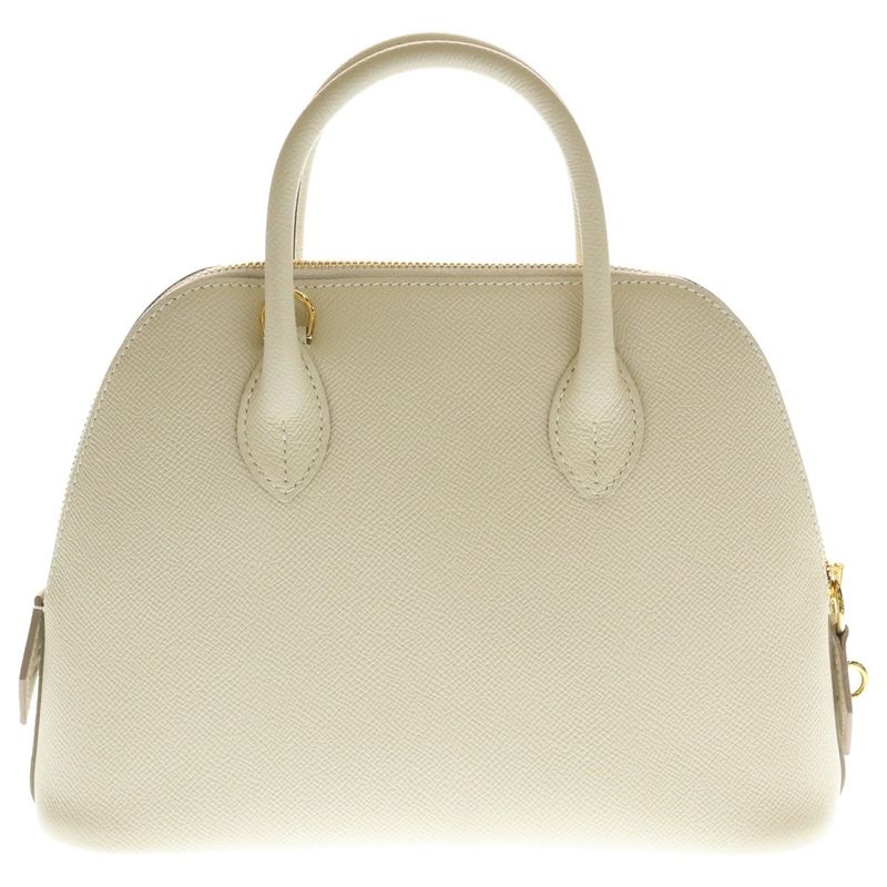 Hermes Bolide 25 Epsom Cles Leather Shoulder Bag White Gold