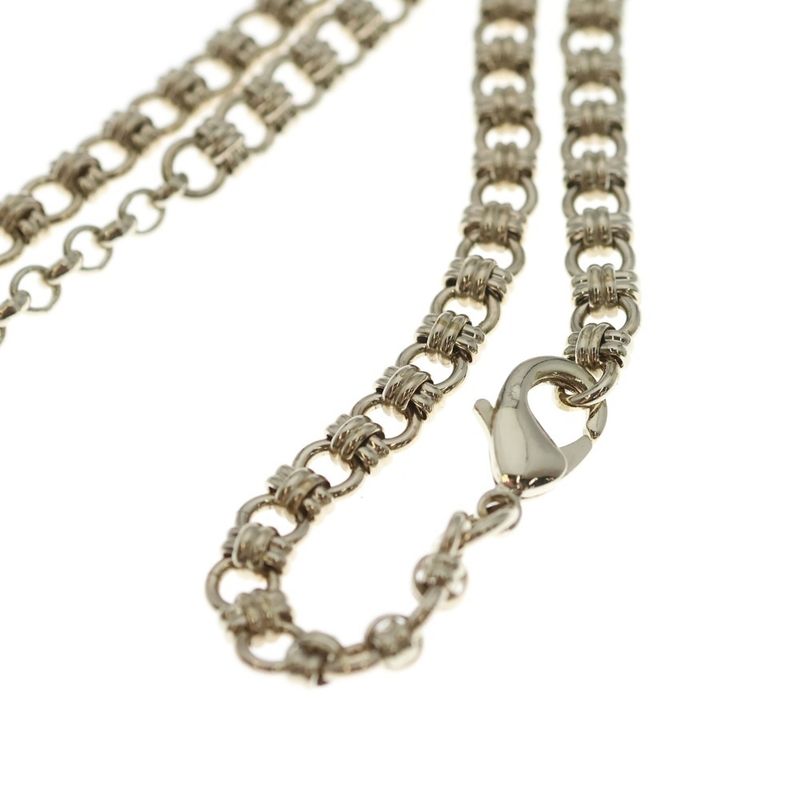 Chanel CC Logo Orb Ball Faux Pearl Necklace Pendant Chain Gold White