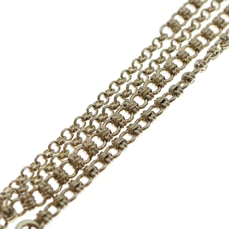 Chanel CC Logo Orb Ball Faux Pearl Necklace Pendant Chain Gold White