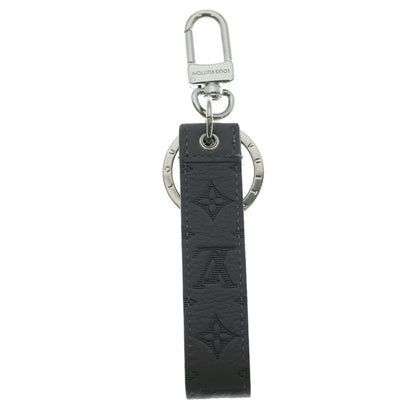 Louis Vuitton Monogram Key Holder Dragonne Bag Charm Gray Leather Silver