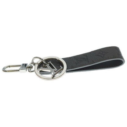 Louis Vuitton Monogram Key Holder Dragonne Bag Charm Gray Leather Silver