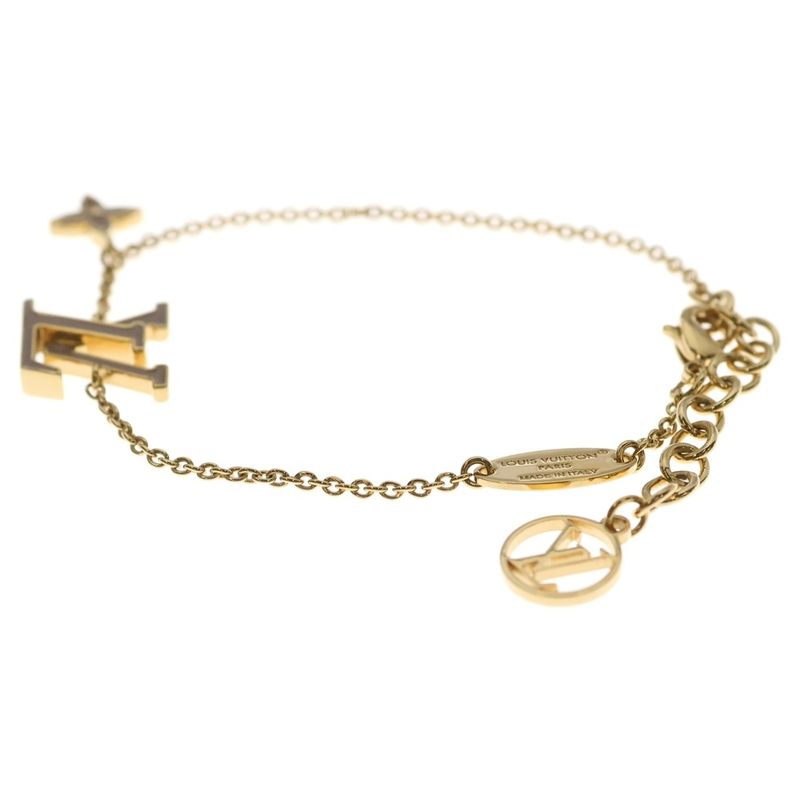 Louis Vuitton Bracelet LV Iconic Enamel Chain Gold Beige