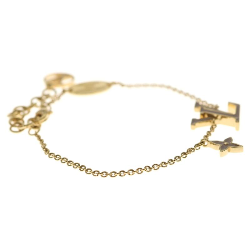 Louis Vuitton Bracelet LV Iconic Enamel Chain Gold Beige