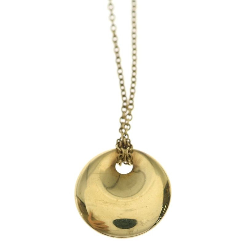 Tiffany & Co 18k Yellow Gold Round Plate Necklace