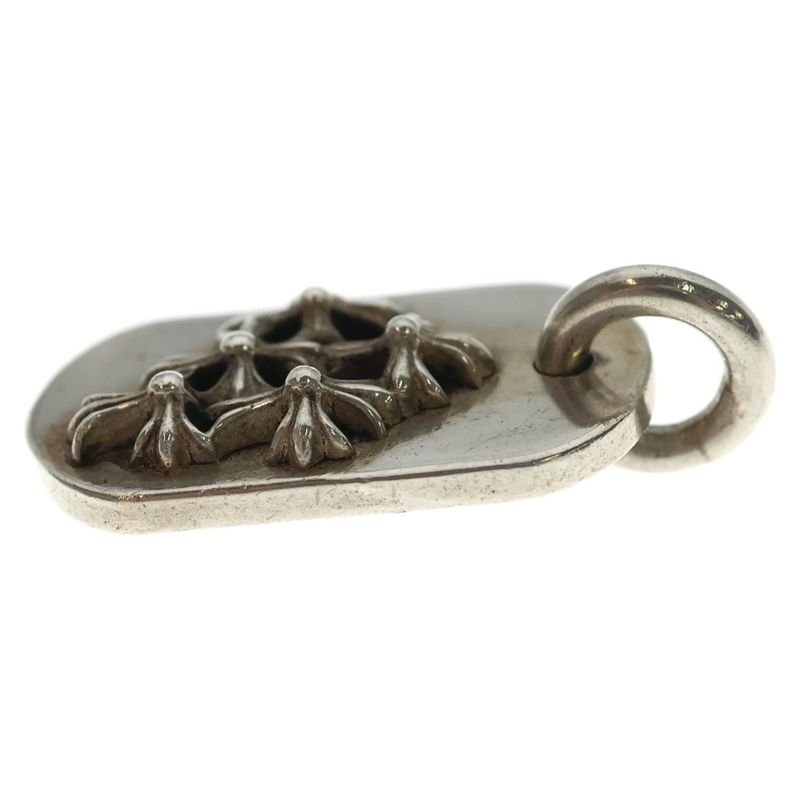 Chrome Hearts Raised Dogtag Dog Tag Charm Silver Necklace Top