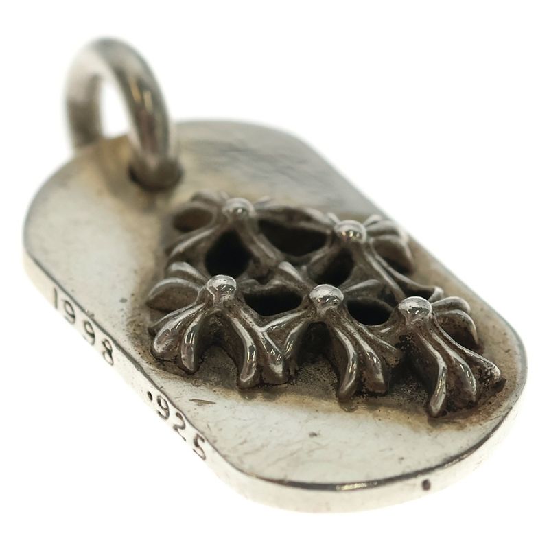 Chrome Hearts Raised Dogtag Dog Tag Charm Silver Necklace Top
