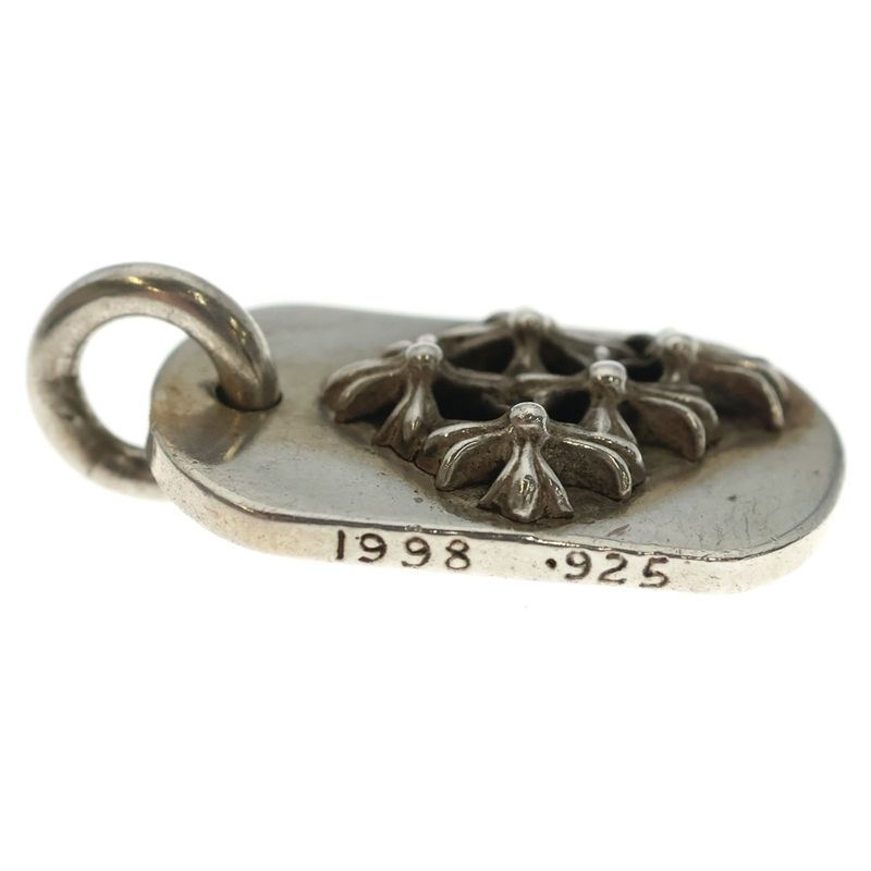 Chrome Hearts Raised Dogtag Dog Tag Charm Silver Necklace Top