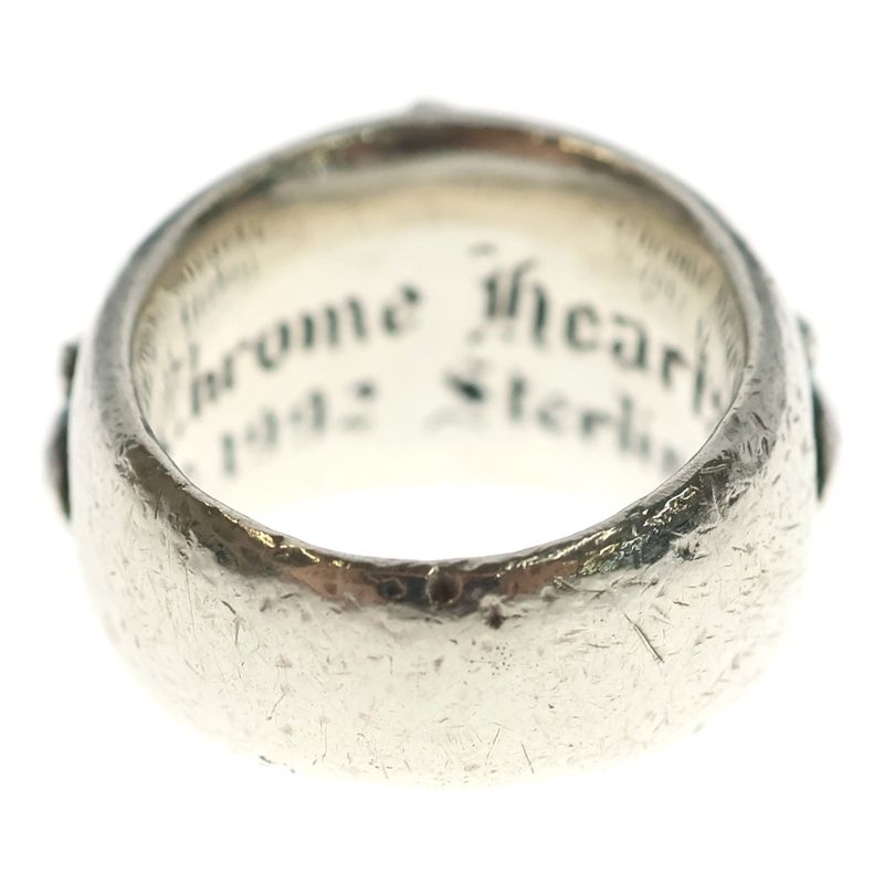 Chrome Hearts Flrl Crs Floral Cross One Point Saffiano Ring Silver
