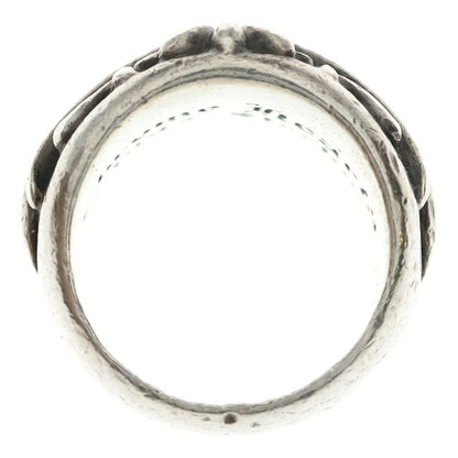 Chrome Hearts Flrl Crs Floral Cross One Point Saffiano Ring Silver