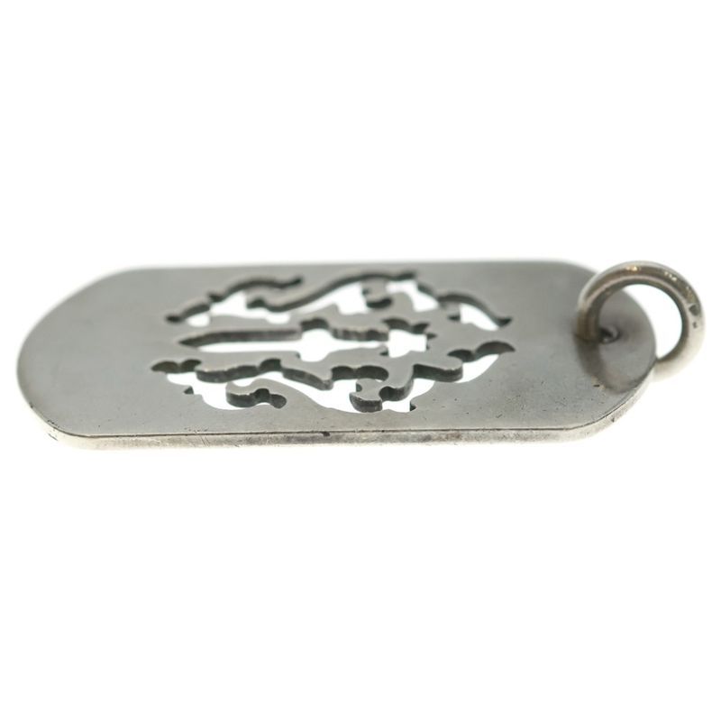 Chrome Hearts D Tag Lrg Dagger Vine Daga Cutout Dog Tag Large Pendant Top Silver
