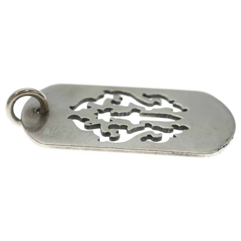Chrome Hearts D Tag Lrg Dagger Vine Daga Cutout Dog Tag Large Pendant Top Silver