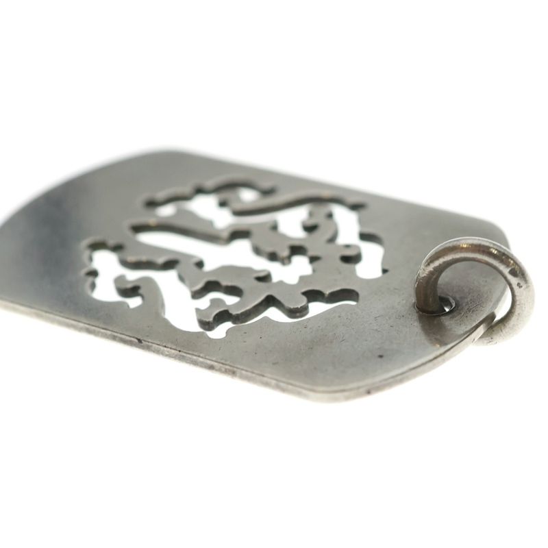 Chrome Hearts D Tag Lrg Dagger Vine Daga Cutout Dog Tag Large Pendant Top Silver