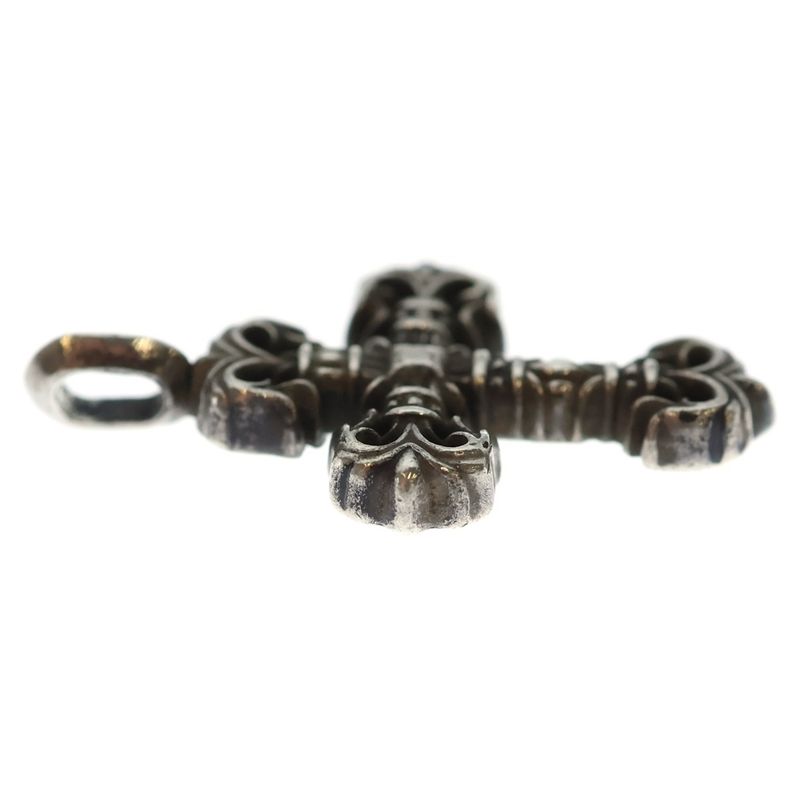 Chrome Hearts Charm Filigree Tiny Cross Pendant Top Silver