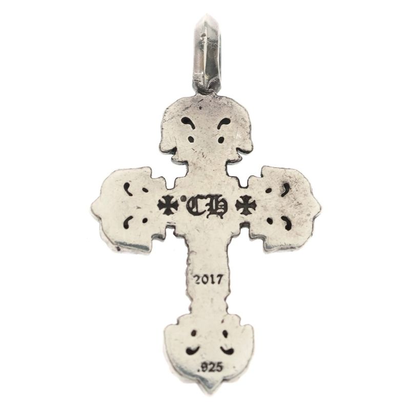 Chrome Hearts Charm Filigree Tiny Cross Pendant Top Silver