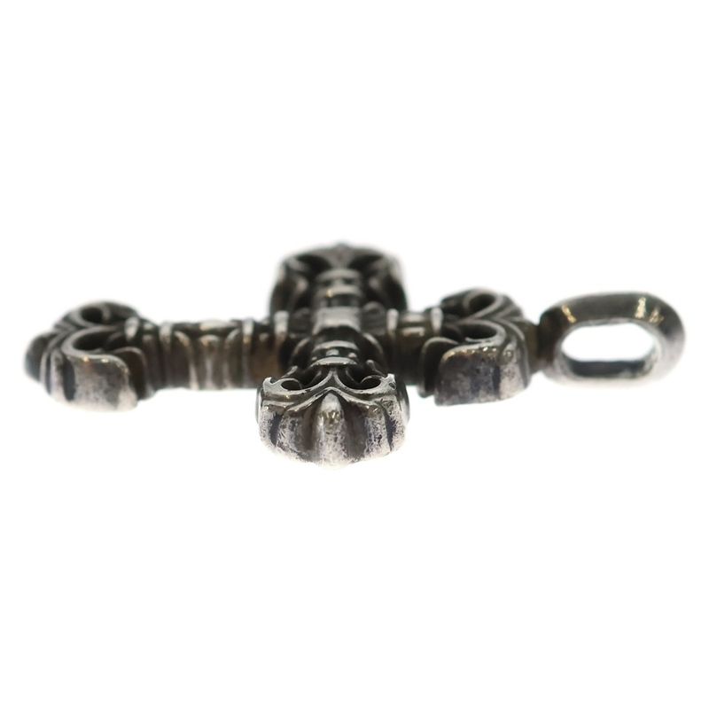 Chrome Hearts Charm Filigree Tiny Cross Pendant Top Silver
