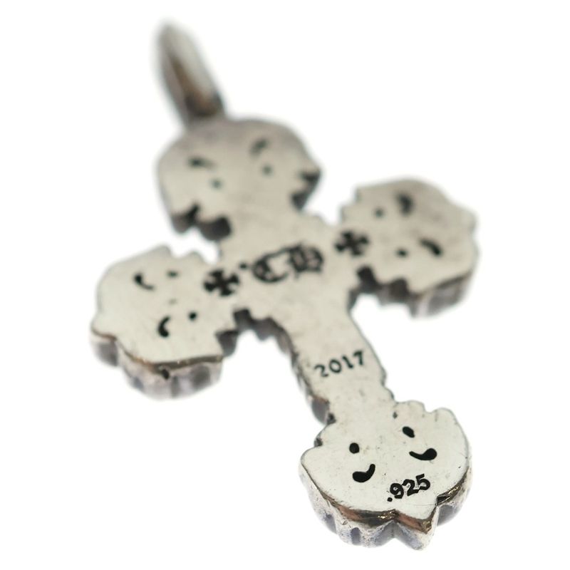 Chrome Hearts Charm Filigree Tiny Cross Pendant Top Silver