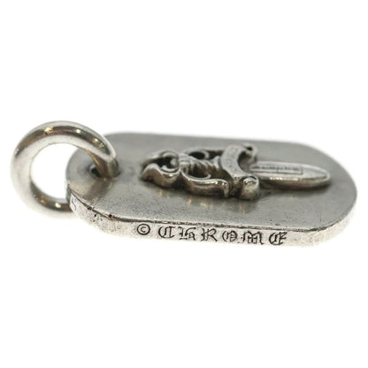 Chrome Hearts Raised Dagger Dogtag Dog Tag Pendant Top Silver
