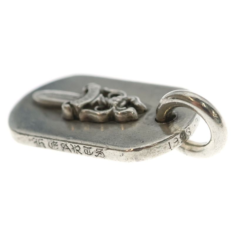 Chrome Hearts Raised Dagger Dogtag Dog Tag Pendant Top Silver