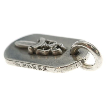 Chrome Hearts Raised Dagger Dogtag Dog Tag Pendant Top Silver