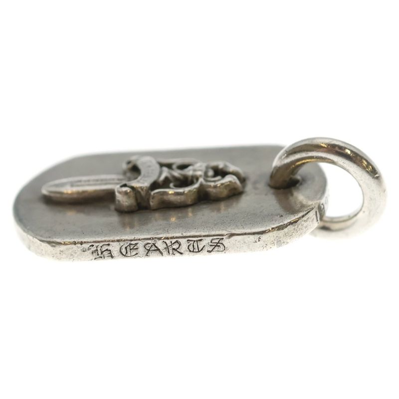 Chrome Hearts Raised Dagger Dogtag Dog Tag Pendant Top Silver