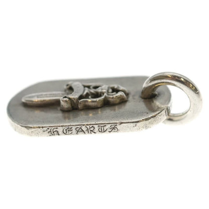 Chrome Hearts Raised Dagger Dogtag Dog Tag Pendant Top Silver