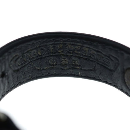 Chrome Hearts Gunslinger Crossball Leather Bracelet Black